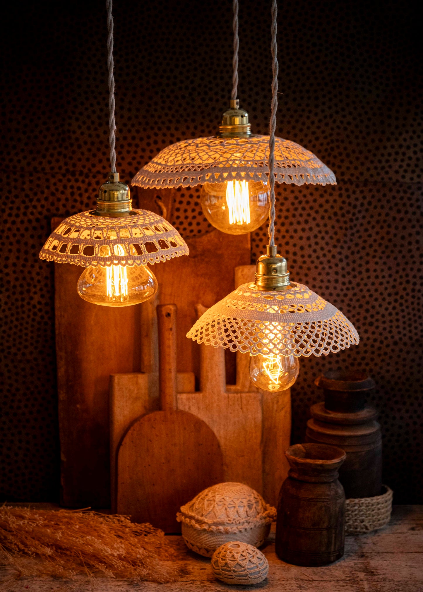Luminaires crochetés