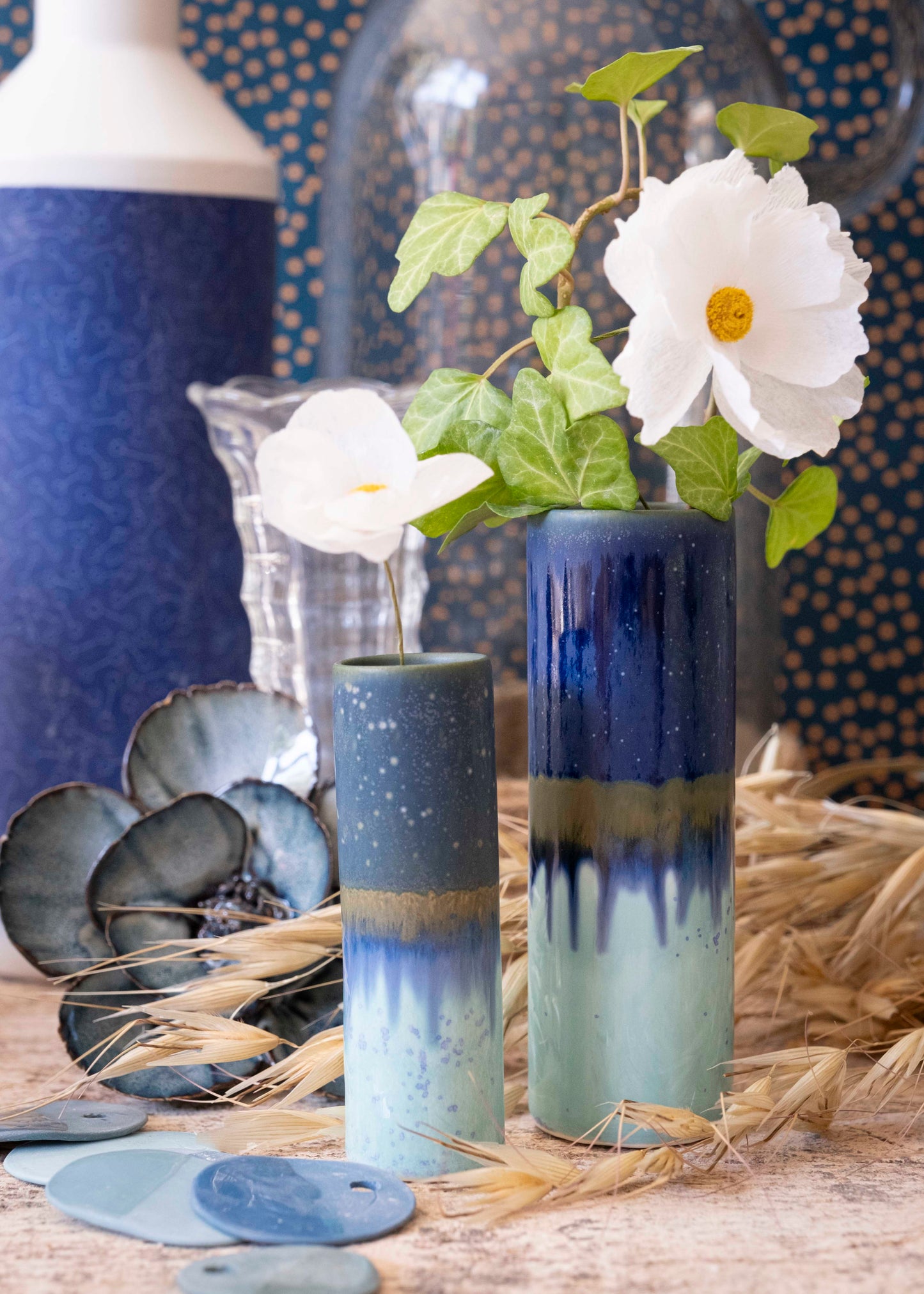 Vase bicolore - Bleu nuit, bleu ciel