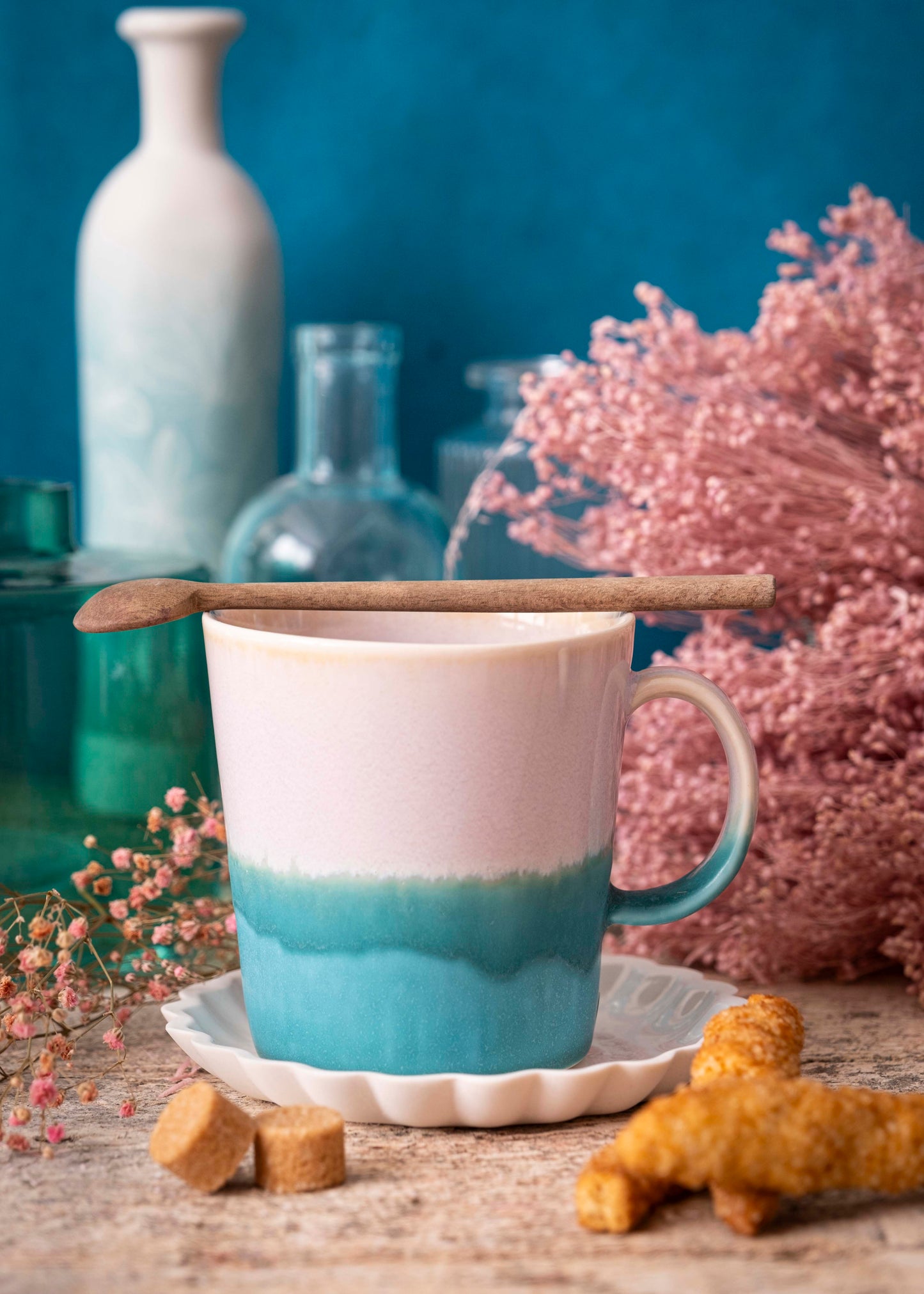 Mug bicolore - Parme, turquoise