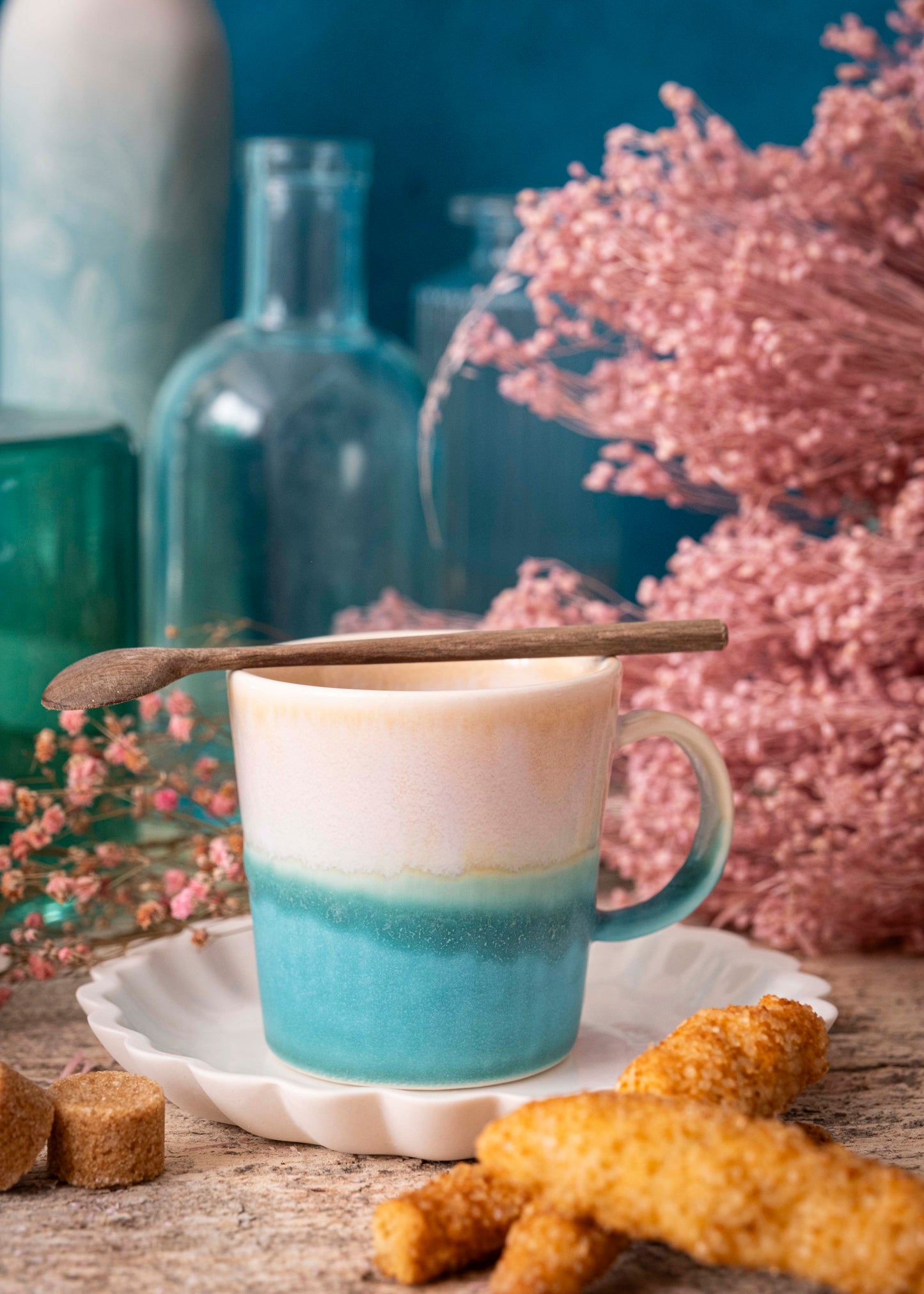 Tasse expresso bicolore - Parme, turquoise