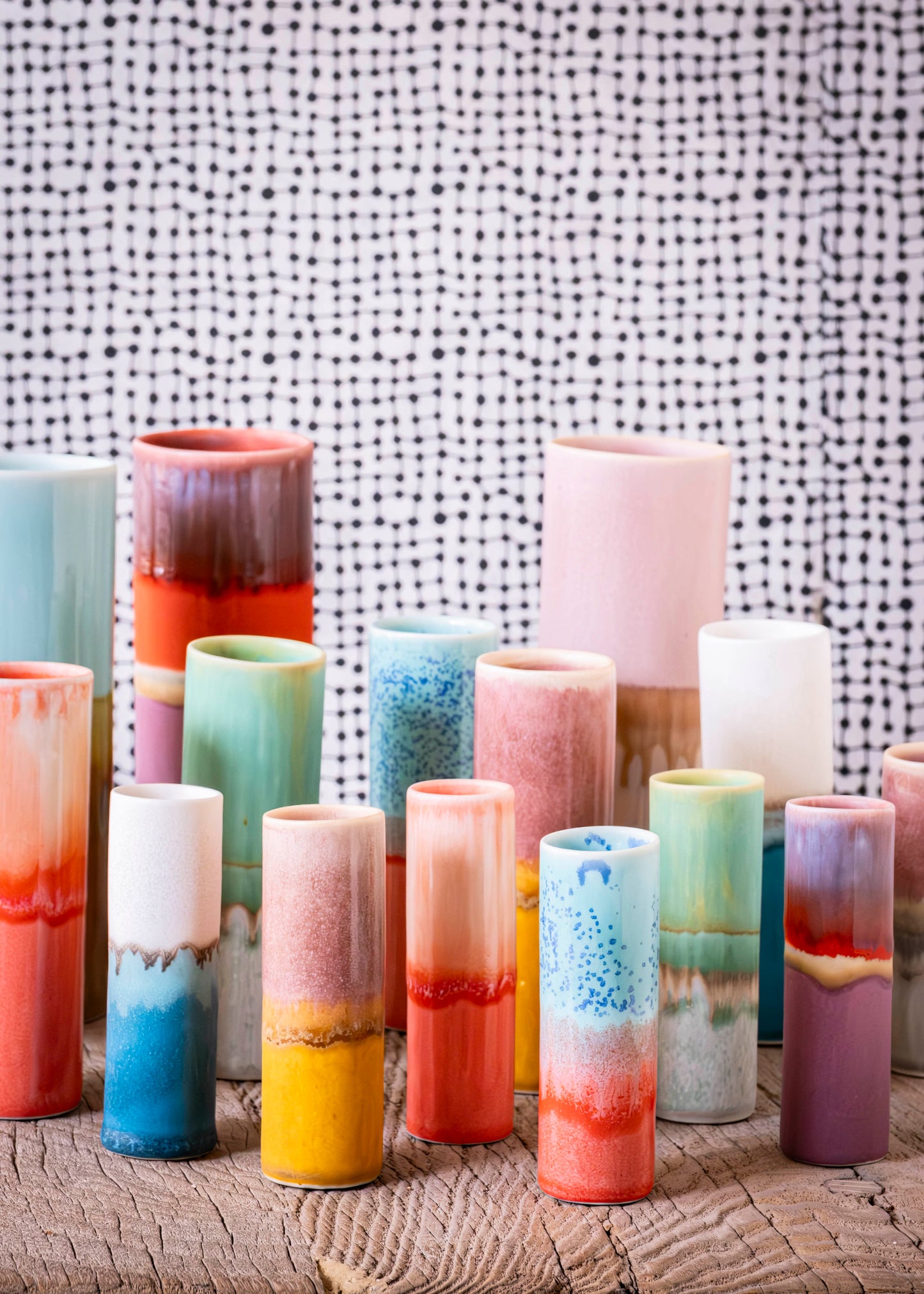 Vase bicolore - Parme, vieux rose