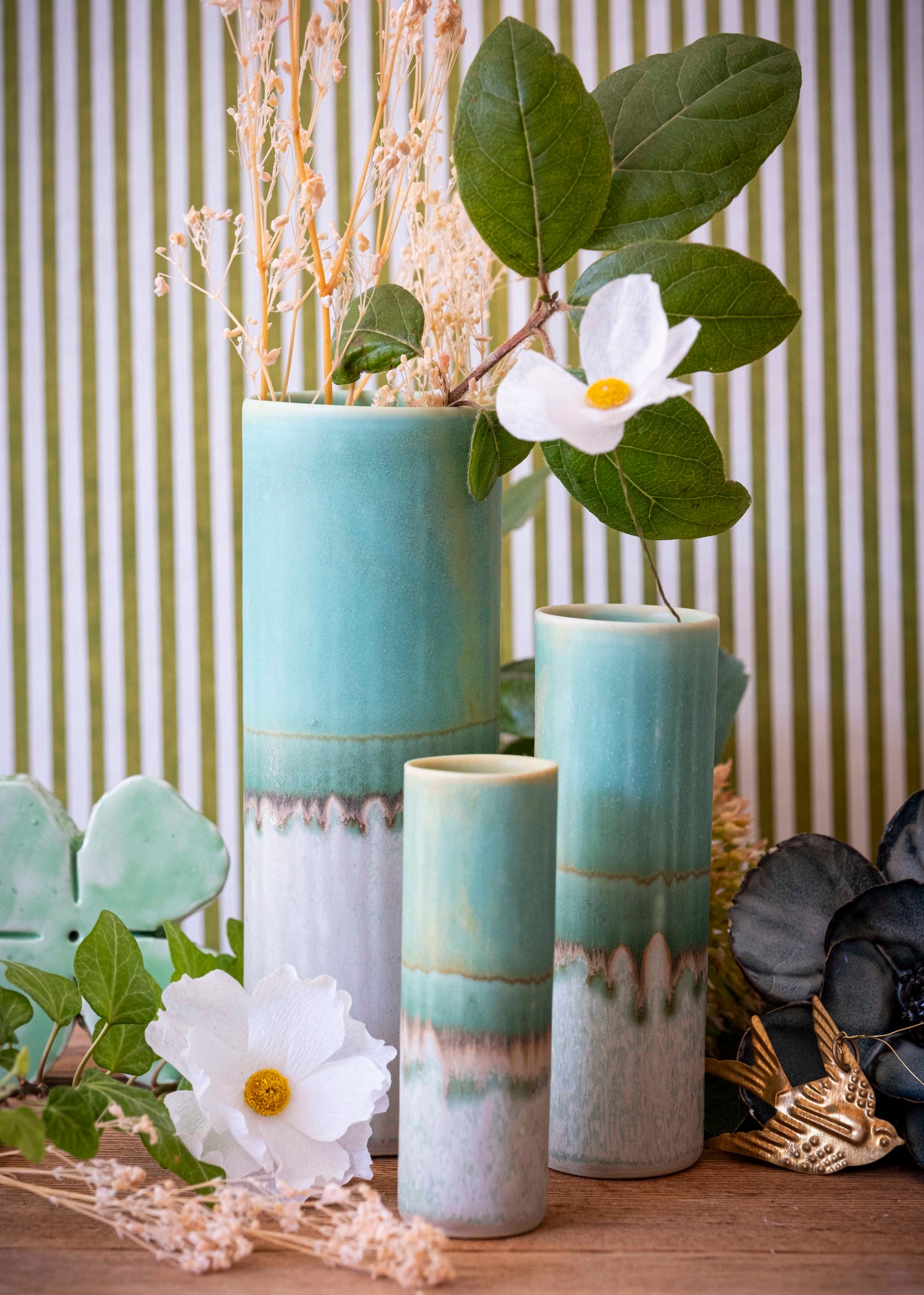 Vase bicolore - Vert, vert clair