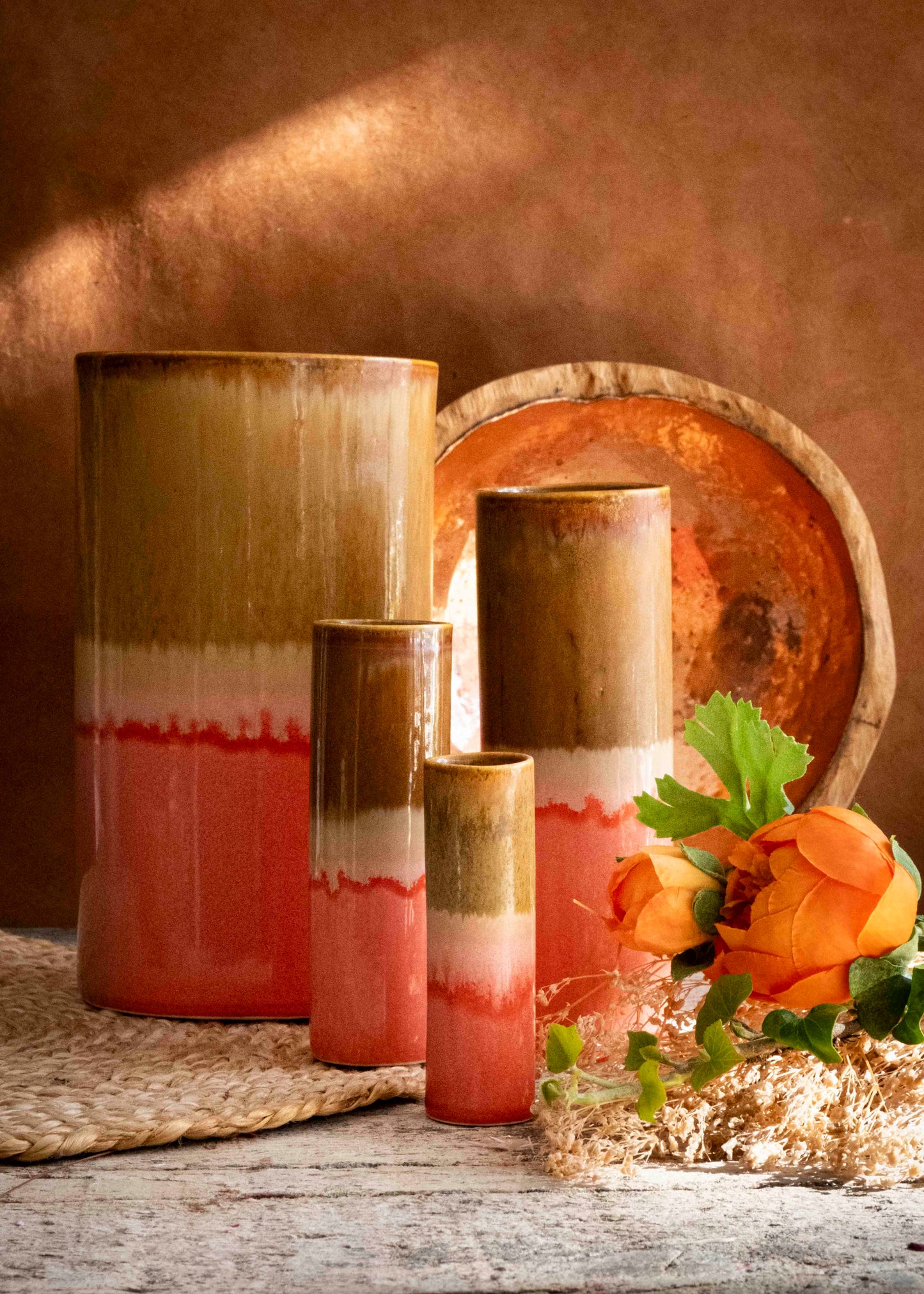 Vase bicolore - Cury, orange
