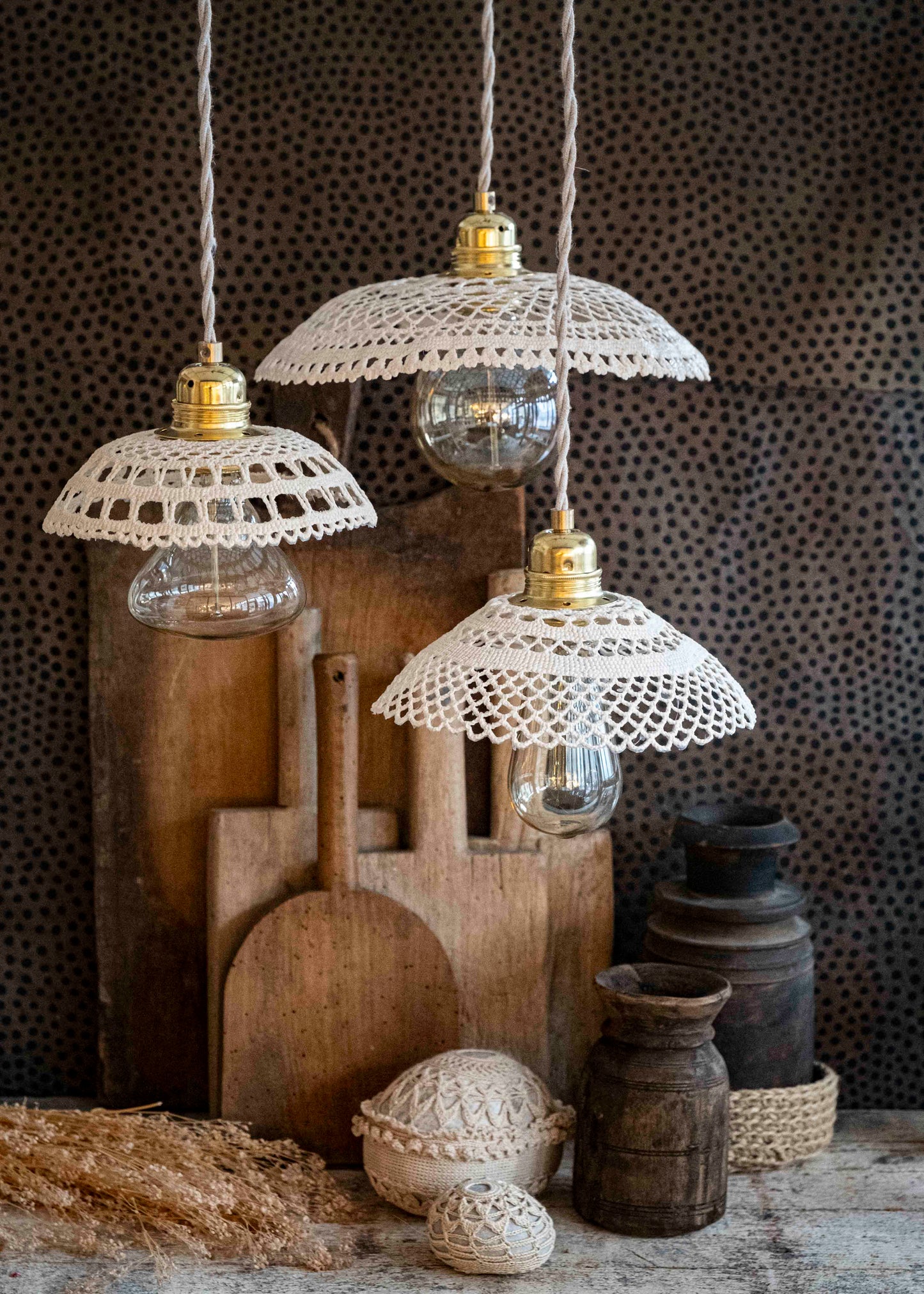 Luminaires crochetés
