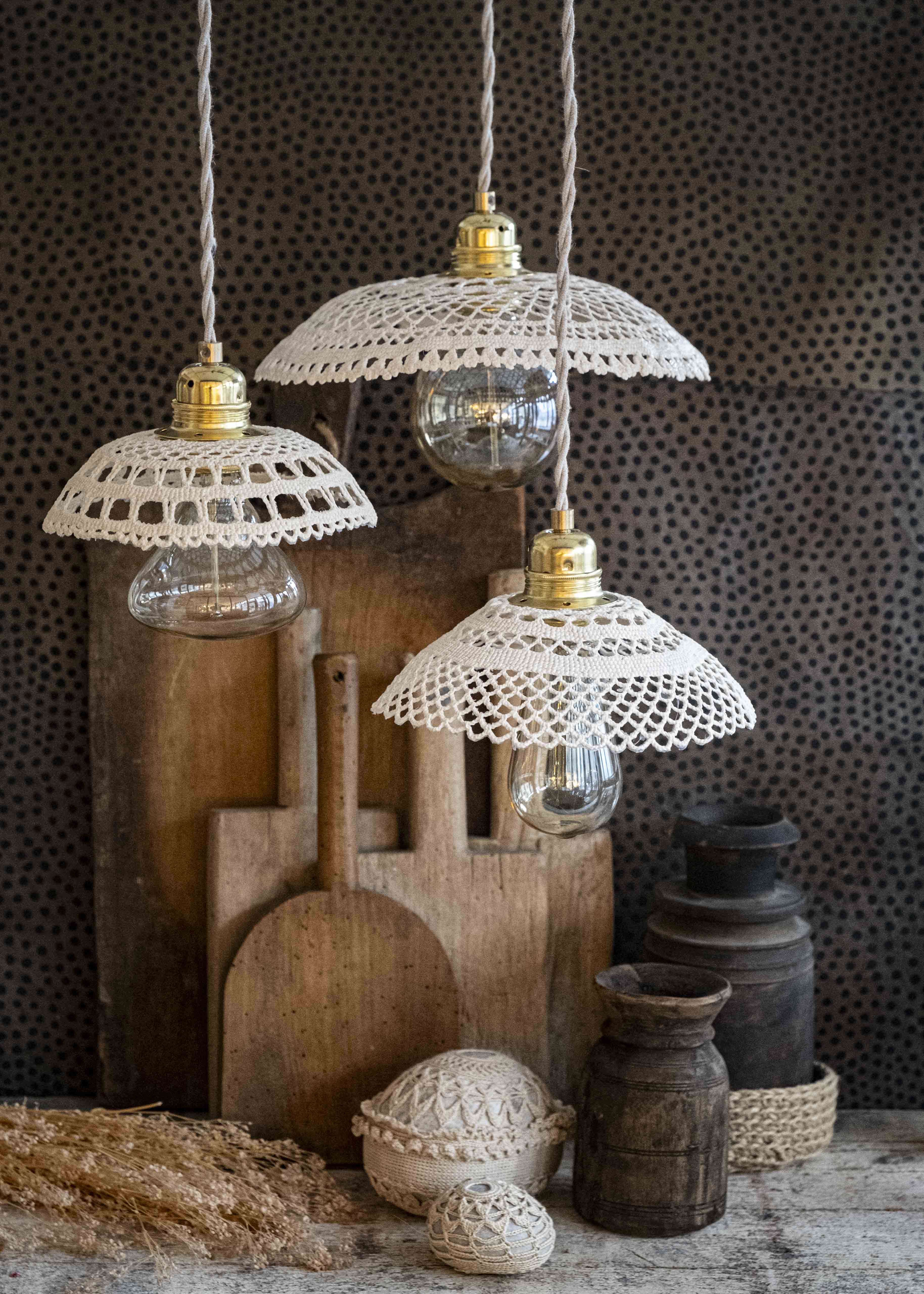 Luminaires crochetés