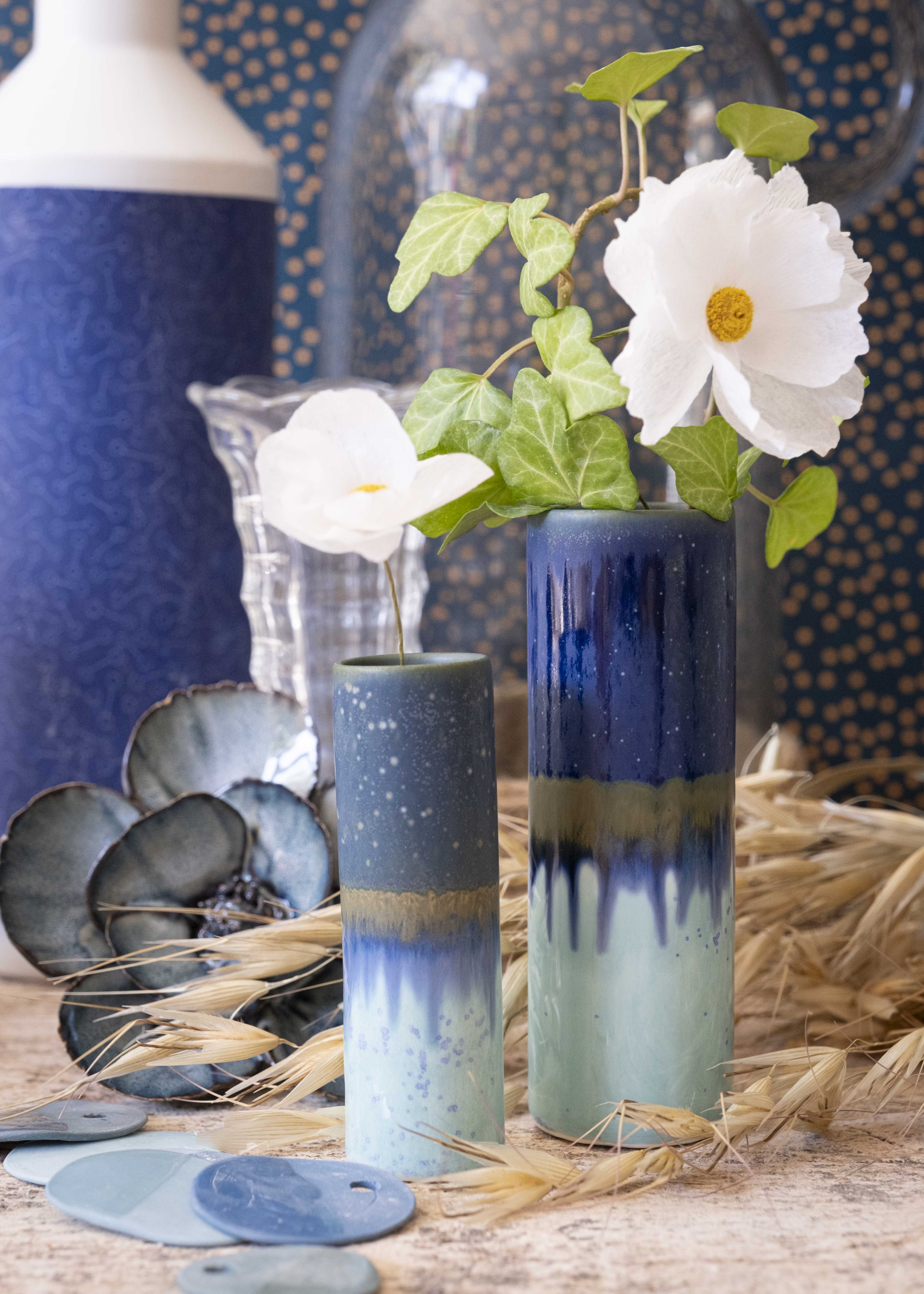 Vase bicolore - Bleu nuit, bleu ciel