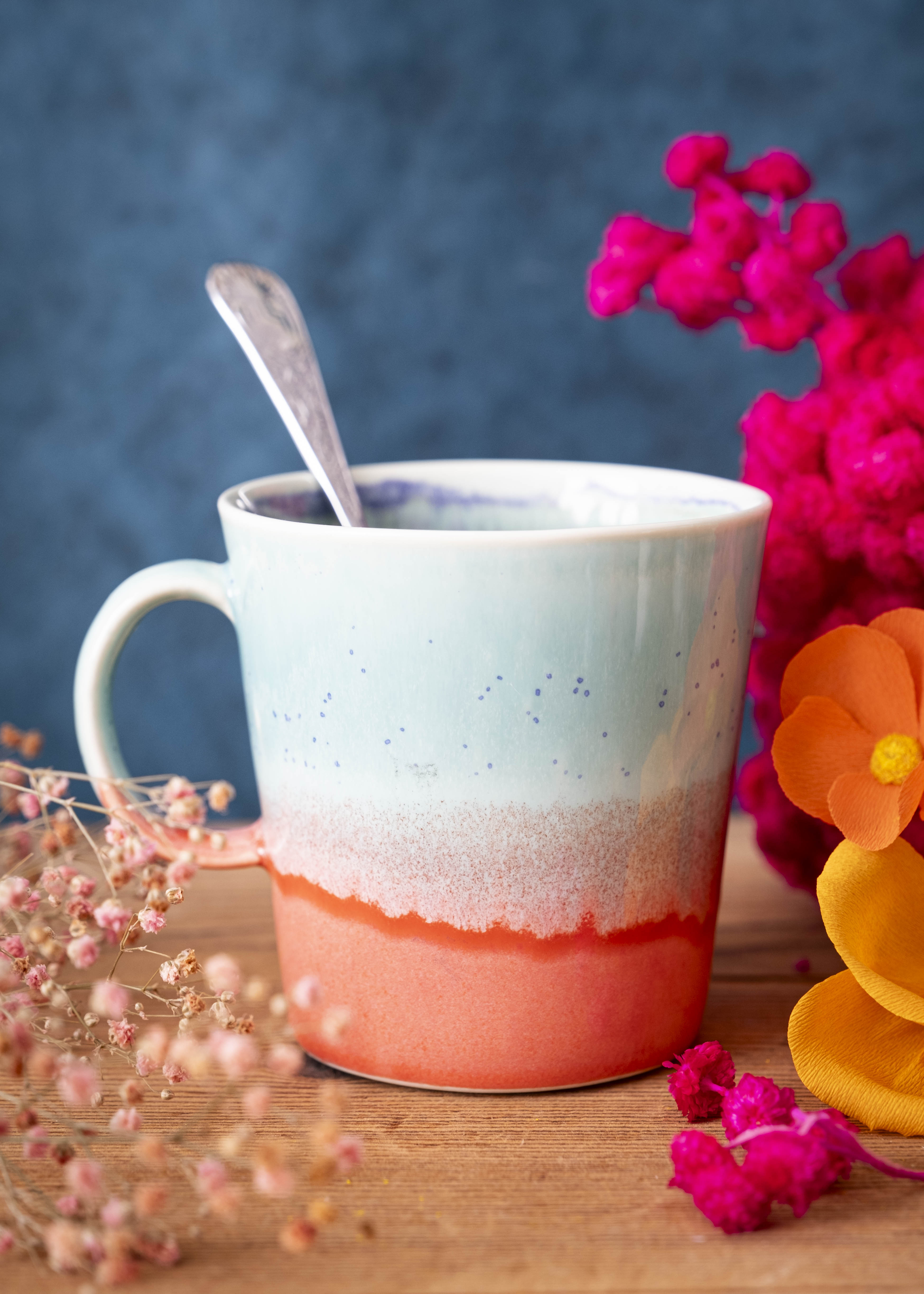 Mug bicolore - Vert d’eau, orange