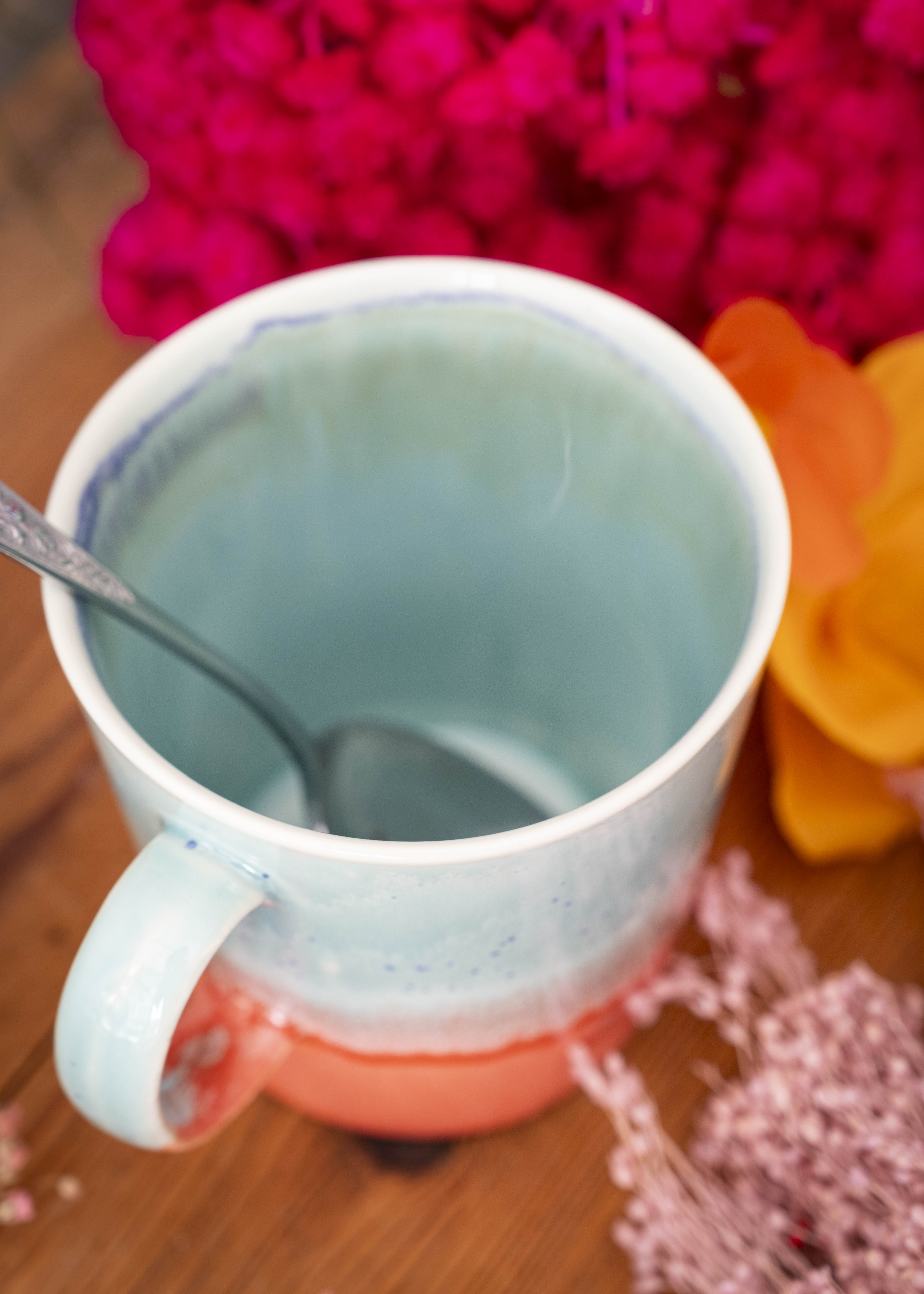 Mug bicolore - Vert d’eau, orange