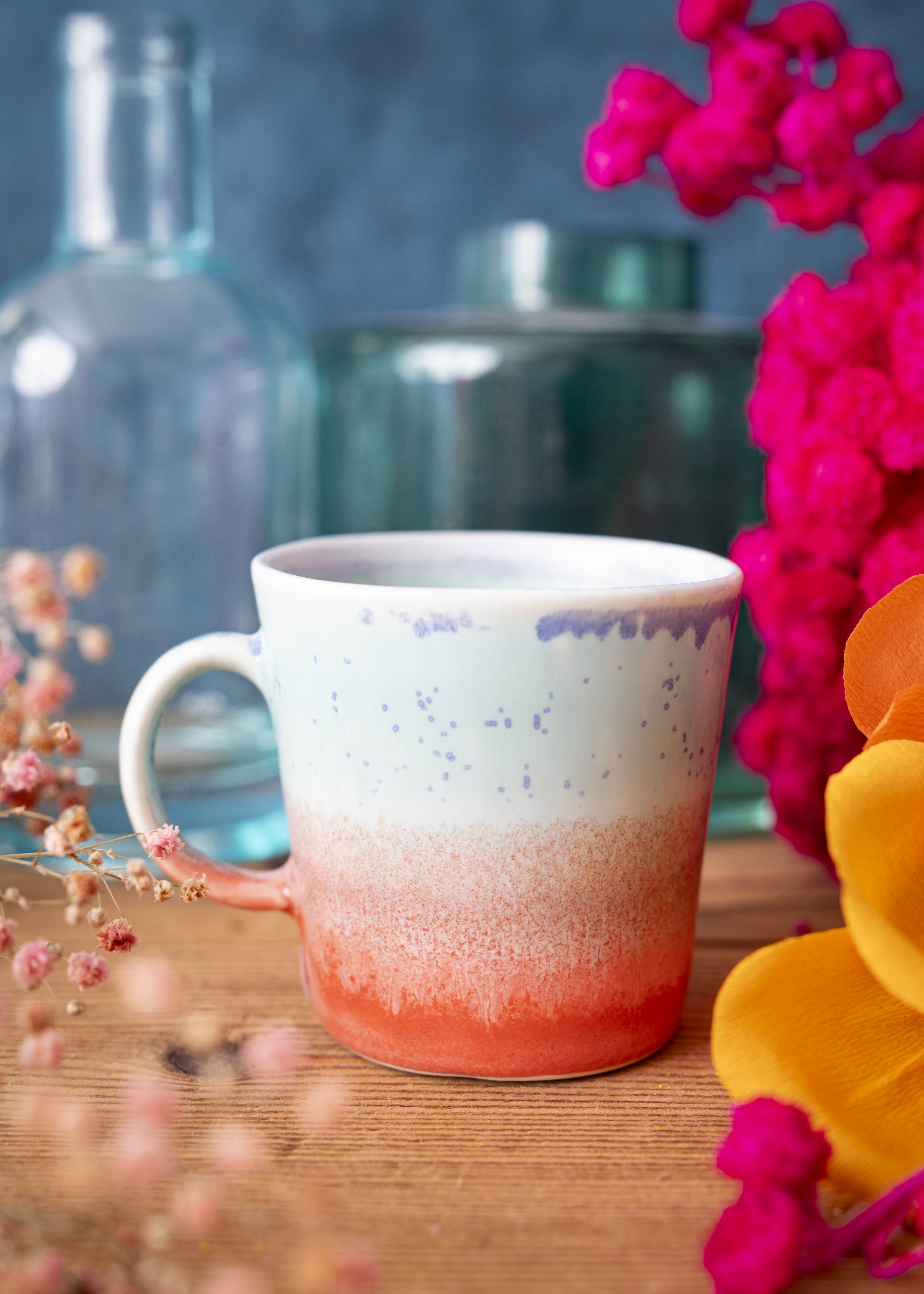 Tasse expresso bicolore - Vert d’eau, orange