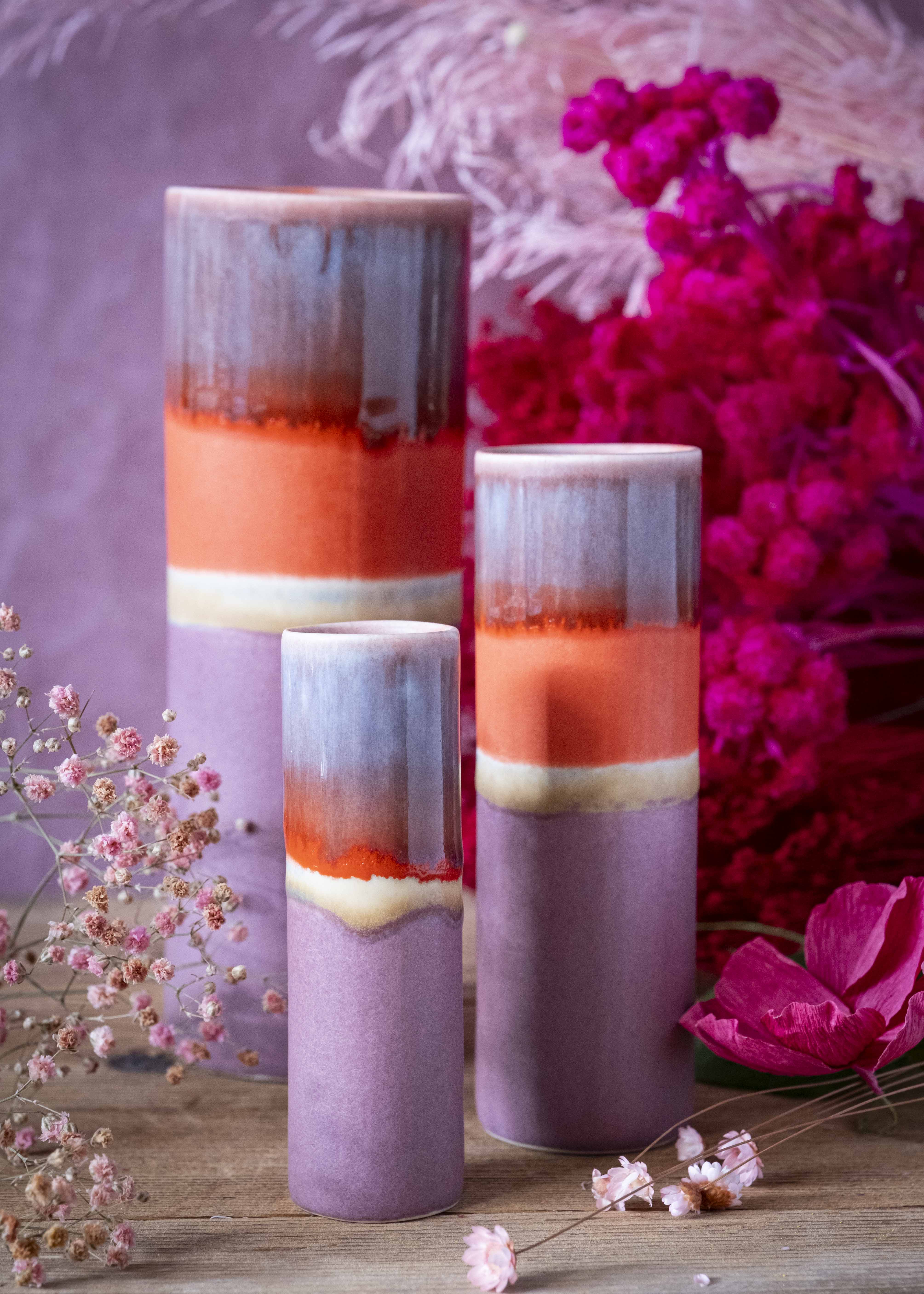 Vase bicolore - Rouge, violet