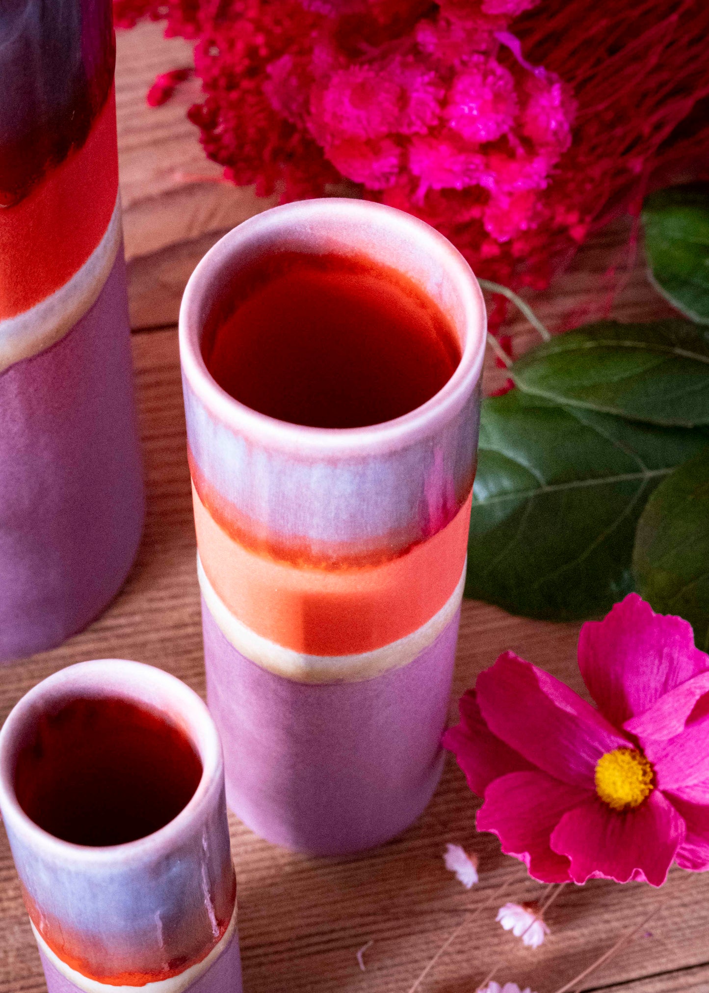 Vase bicolore - Rouge, violet