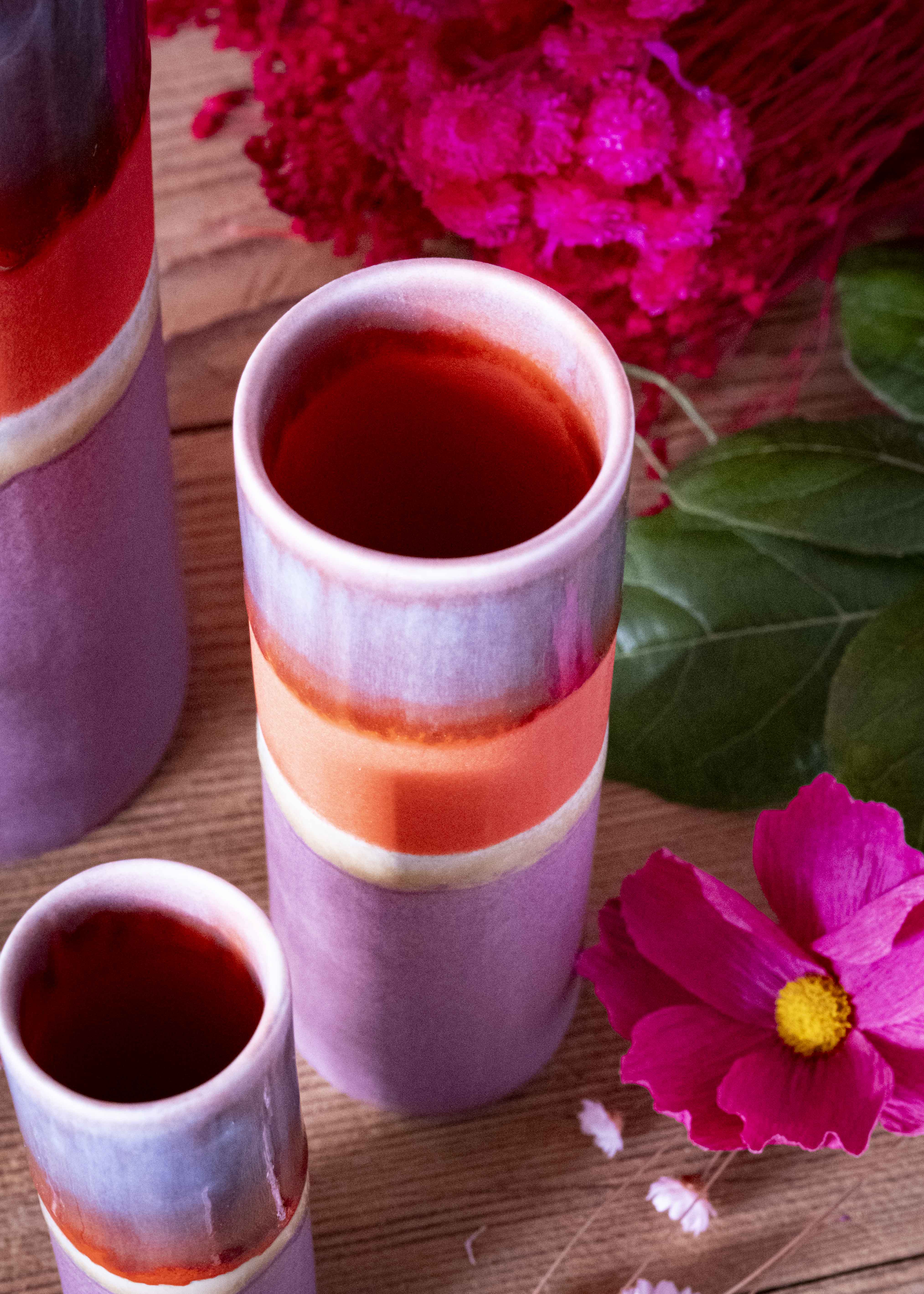 Vase bicolore - Rouge, violet