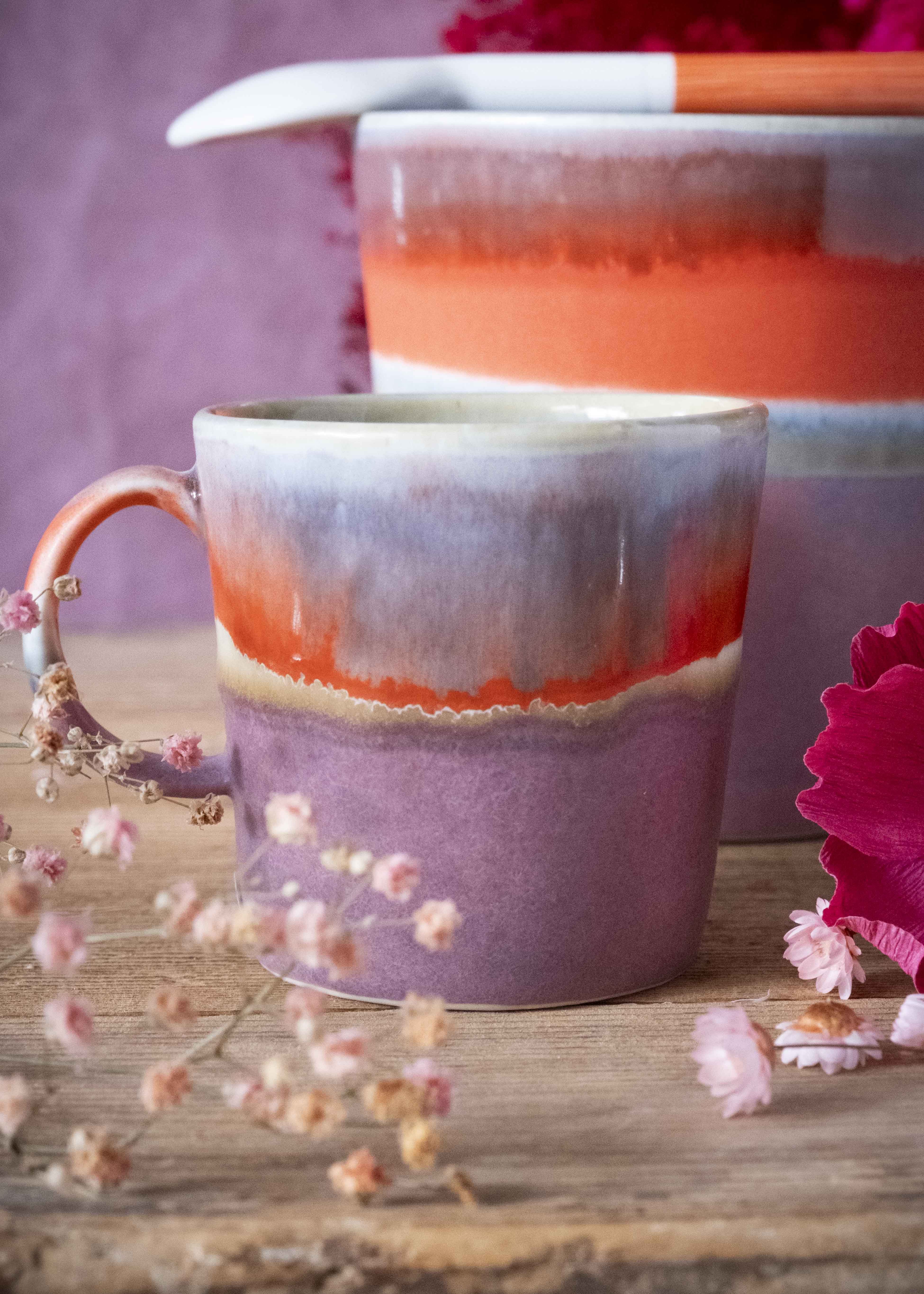 Tasse expresso bicolore - Rouge, violet