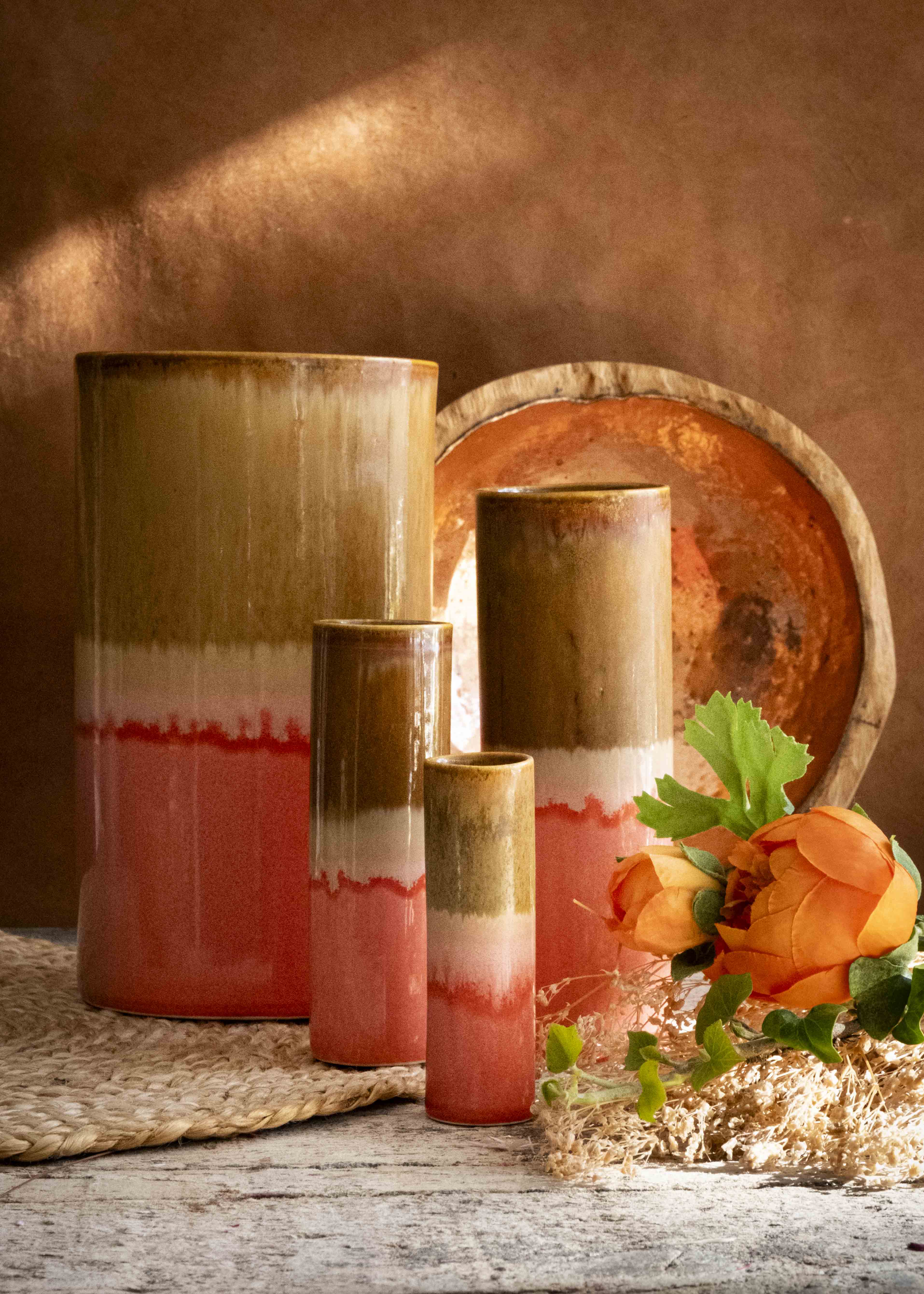 Vase bicolore - Cury, orange
