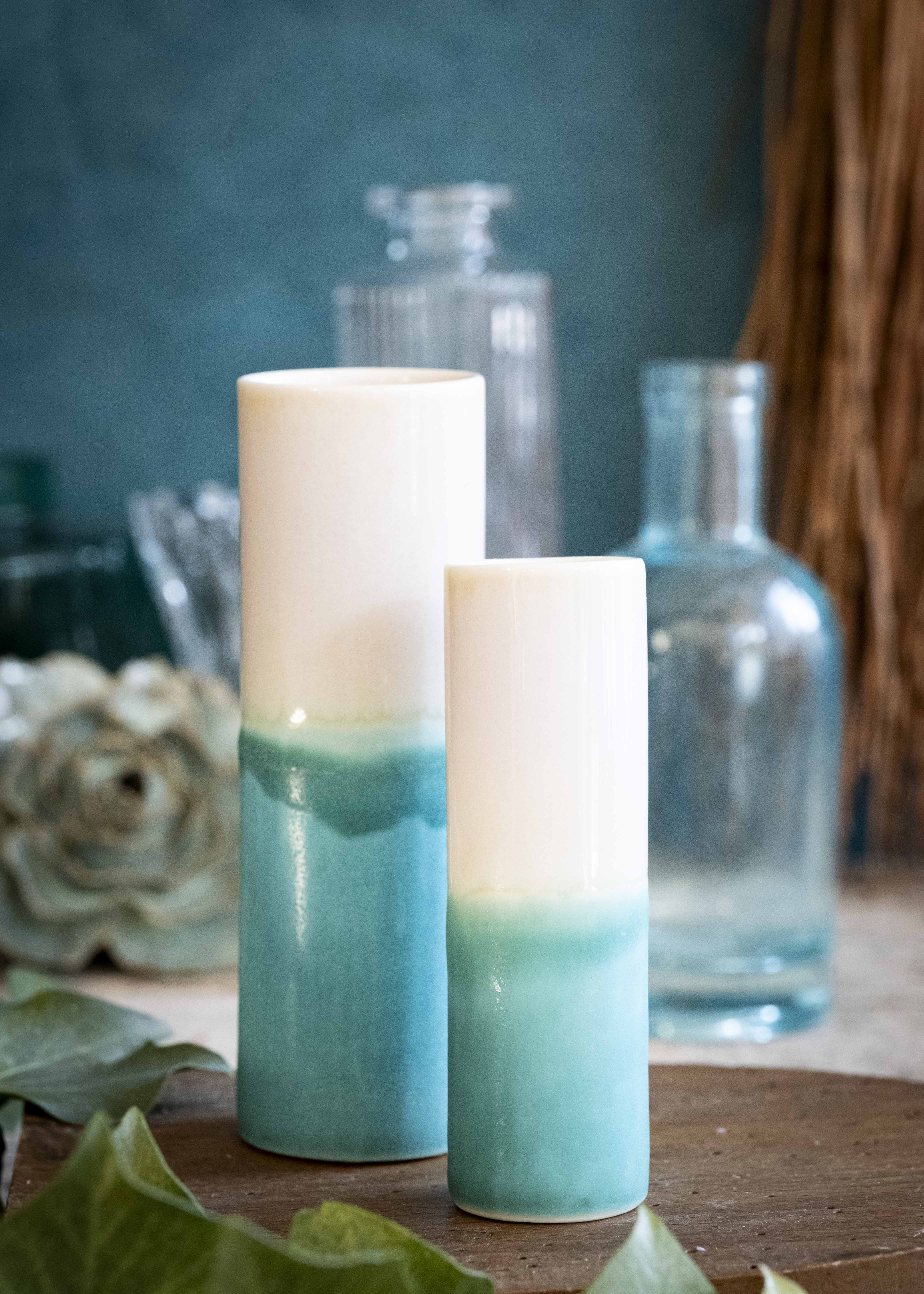 Vase bicolore - Parme, turquoise