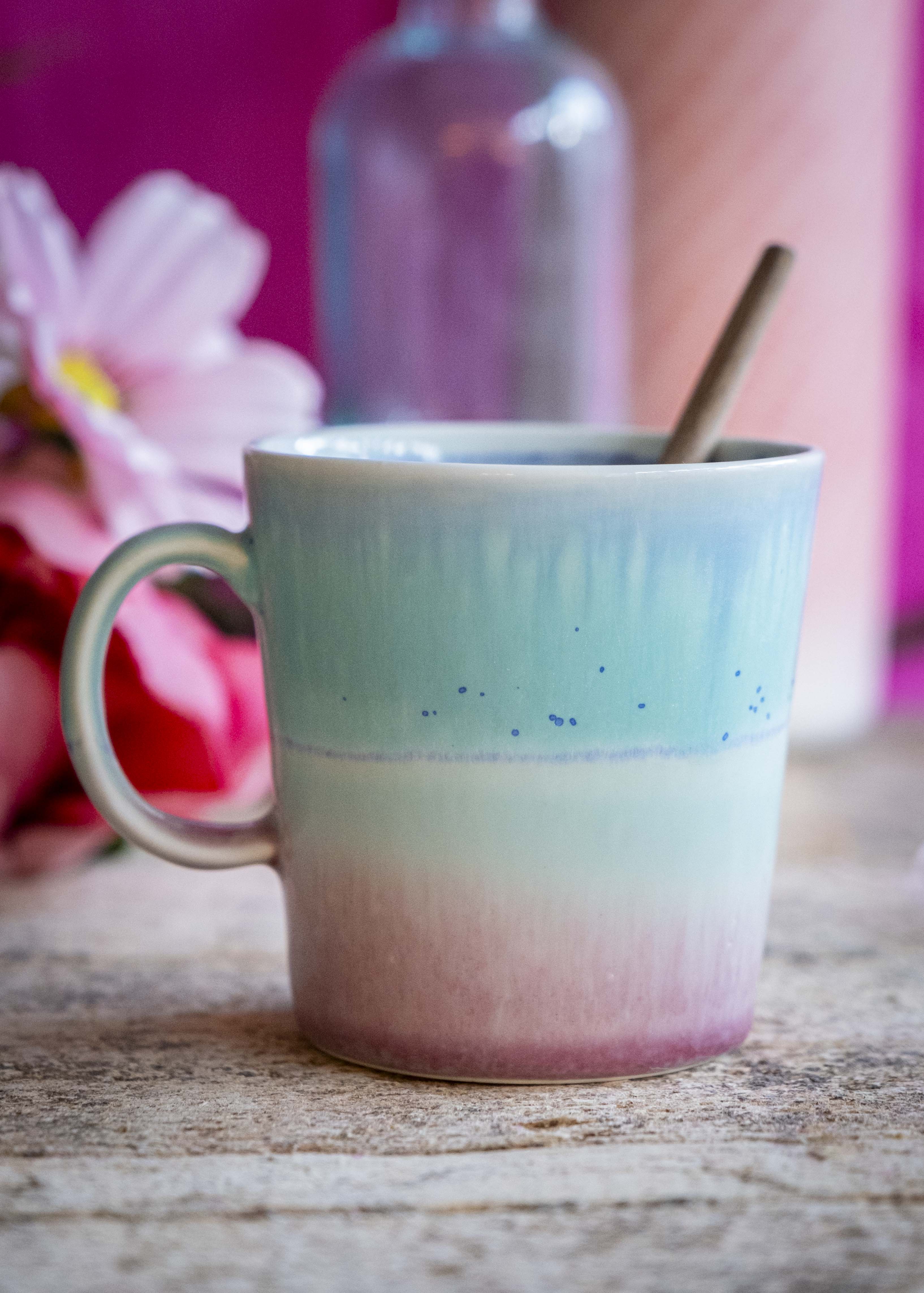 Mug bicolore - Rose, vert d'eau