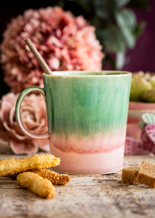 Charger l'image 1 dans la galerie. Mug bicolore - Rose, vert bouteille