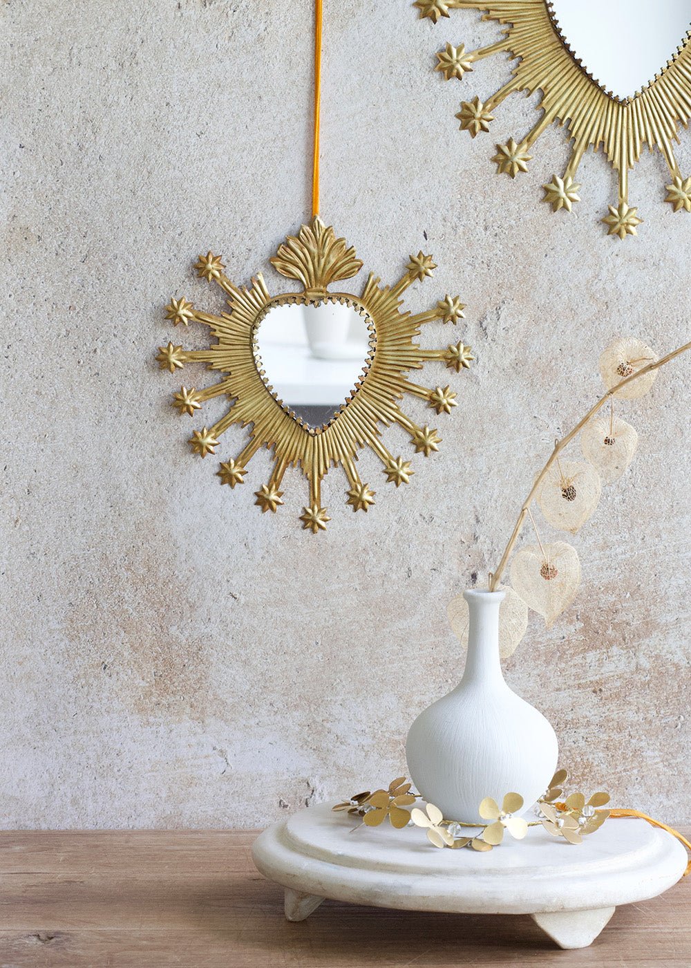 Miroir cœur radieux